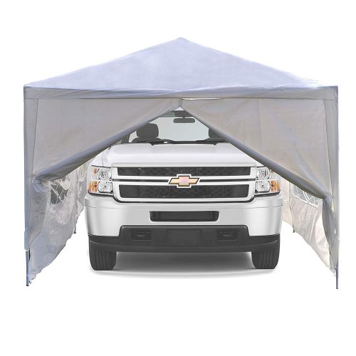 ALEKO 20 x 10 Portable Garage Carport Car Shelter Canopy, White