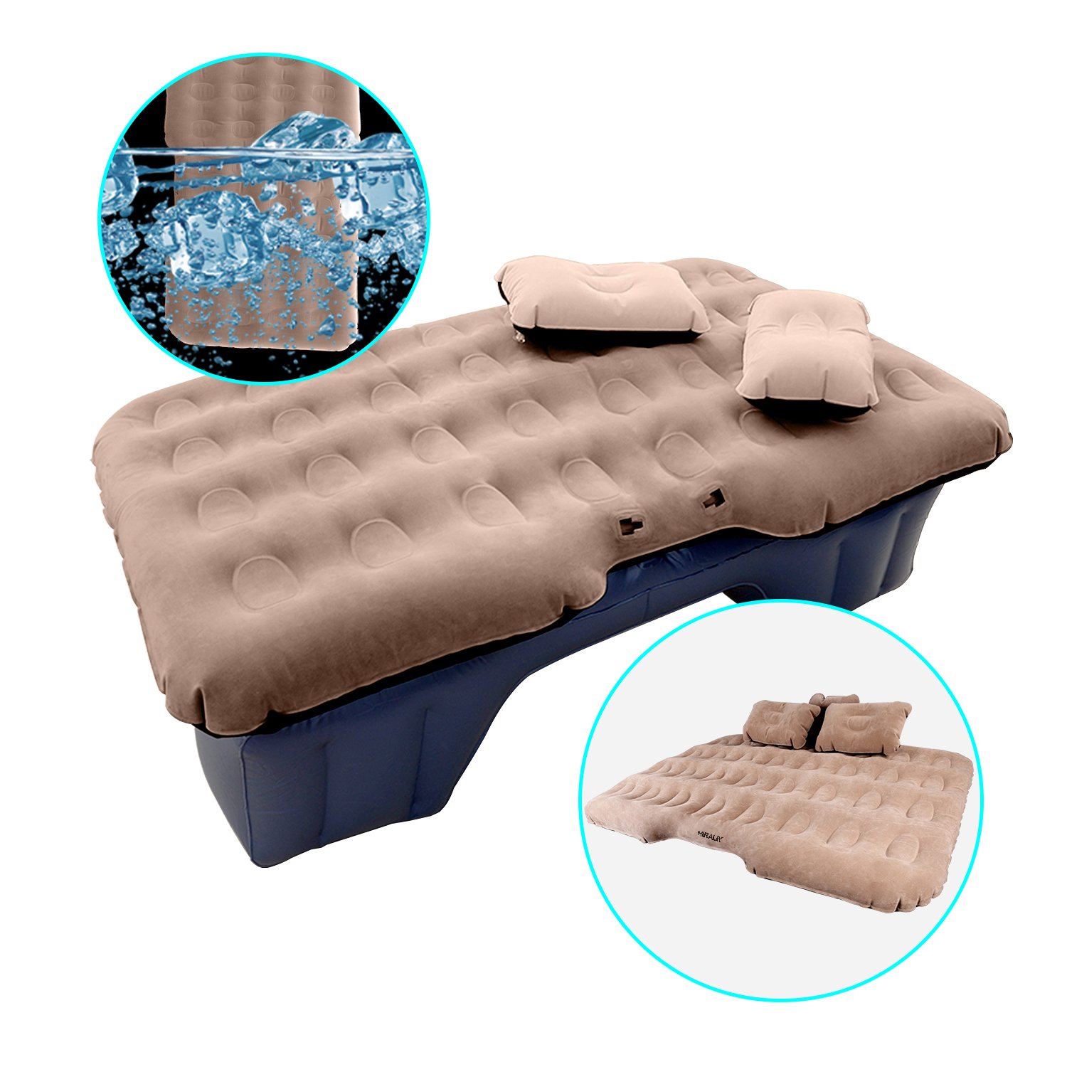HIRALIY Car Inflatable Mattress Portable Travel Camping Air Bed Foldable Couch with Electric Pump