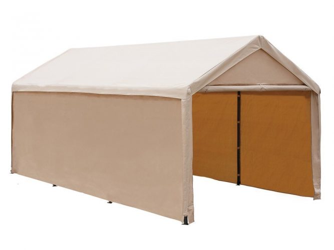 Abba Patio 10 x 20 ft Heavy Duty Beige Carport, Car Canopy Versatile Shelter with Sidewalls, Beige