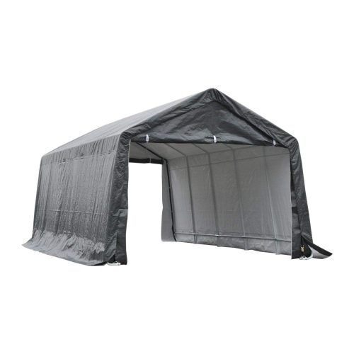 Outsunny 20' x 12' Heavy Duty Enclosed Vehicle Shelter Carport – Grey