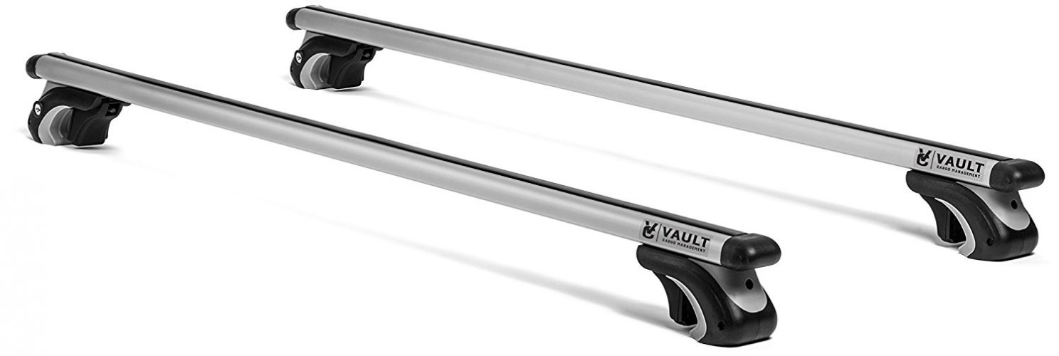 Roof Rack Crossbars 54” Universal Locking Crossbars by Vault - Carry Your Canoe, Kayak, Cargo Safely with Aerodynamic Design - Mounts to The Rooftop of Your Car or SUV | Raised Side Rail Gap Needed