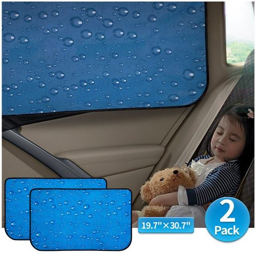 Car Sun Shade Car Window Shade Double Thickness Rear Side Window Auto Windshield Sunshades Universal Fit for RV truck UV protection 2 Pack by aokway - car window curtains for privacy
