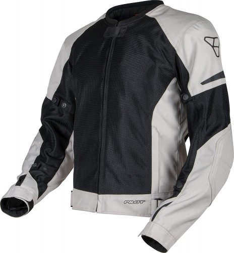 Pilot Motosport Men's Slate Air Mesh Motorcycle Jacket (Silver, Large) 