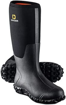 1. DRYCODE Rubber Boots for Men, Waterproof Insulated Rain Boots with Steel Shank
